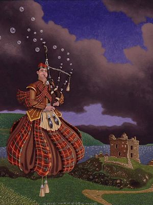 Bubble-bagpiper